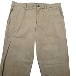 Lands End Pants Mens 35 Khaki Straight Fit Chino Americana Casual Classic Flat